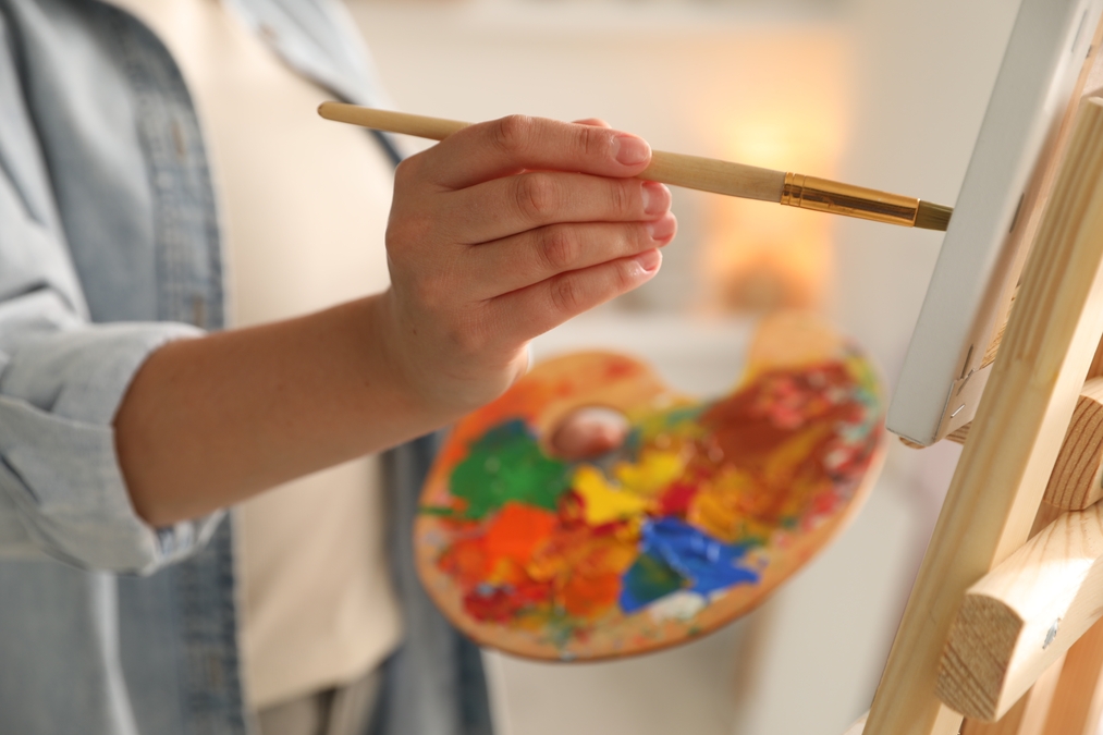 a person painting