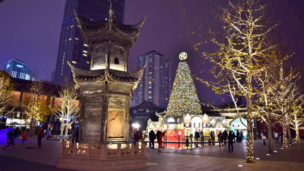 Christmas lights in China