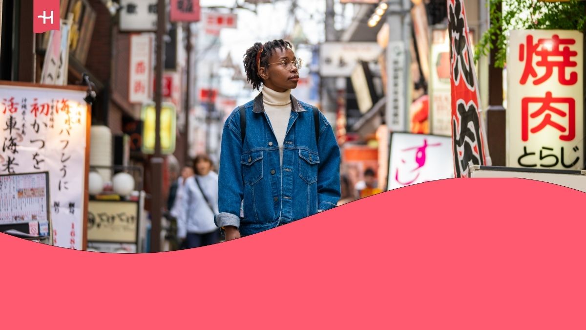 tourist on the streets of tokyo
