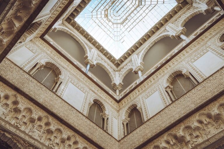 Interior of the Royal Alcázar with is traditional architecture