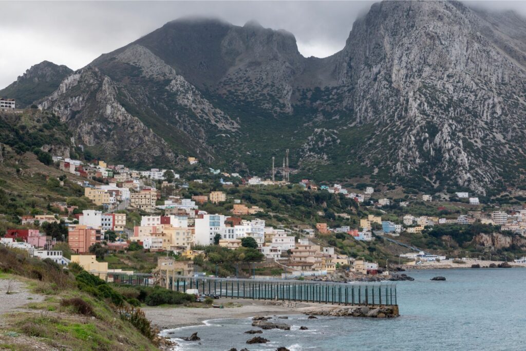 Side view of the city of Ceuta, on the border of Spain and North Africa.