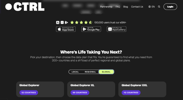 List of Global Yo’s esim global plans.