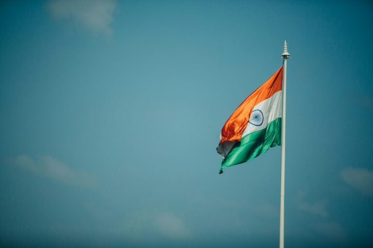 indian flag waving during a sunny day