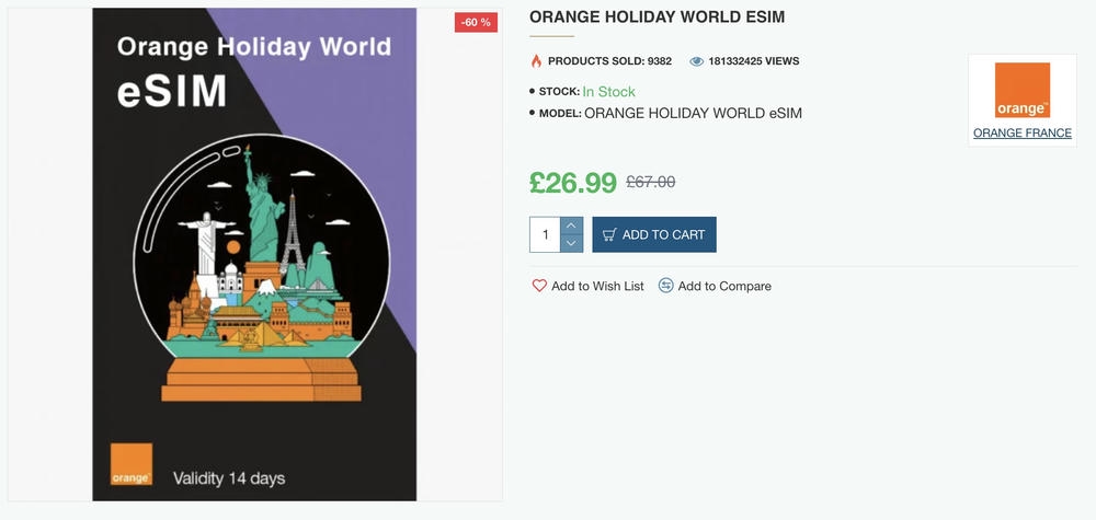 Orange Holiday World eSIM review