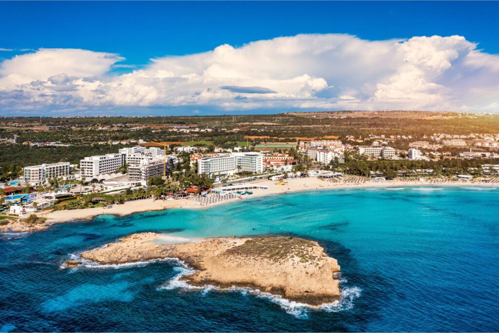 Aerial view of the island of Cyprus.