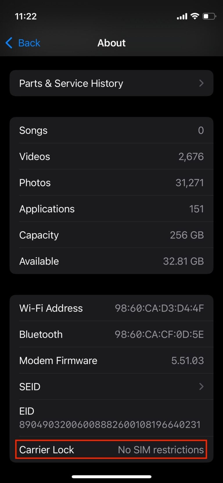 Check if your device supports eSIMs