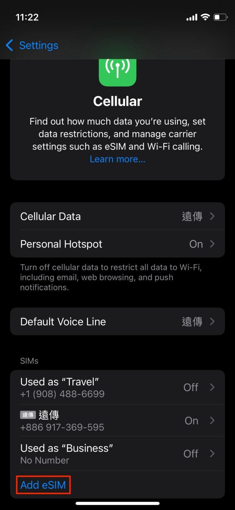 Check if your device supports eSIMs