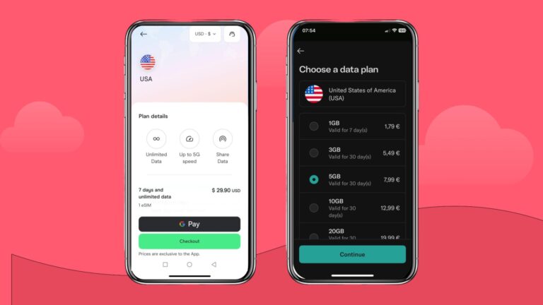USA eSIM purchase UI