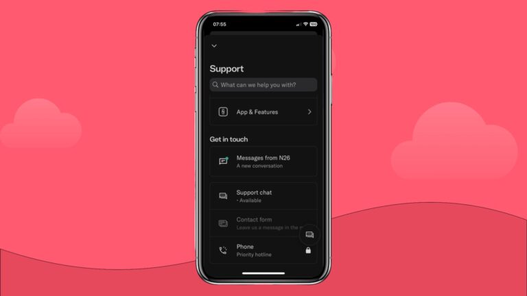 N26 app: Customer support UI