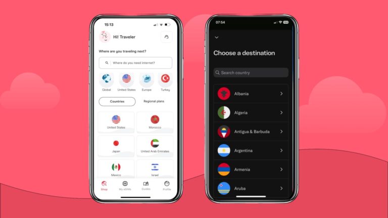 UI to choose eSIM destination