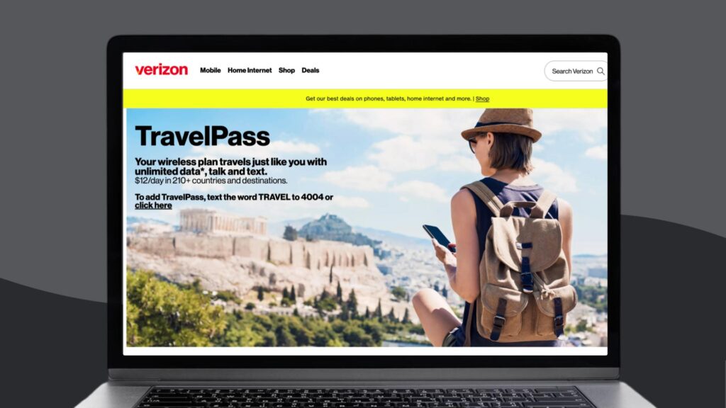 Verizon travel pass