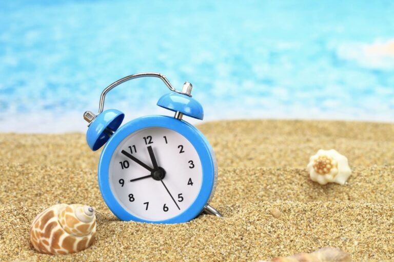 alarm clock on the sand