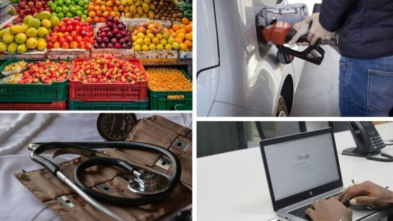 Health, internet, petrol, and food costs in Colombia – Source: Unsplash – Photos: Alexander Schimmeck, Benjamin Dada, Marcelo Leal.