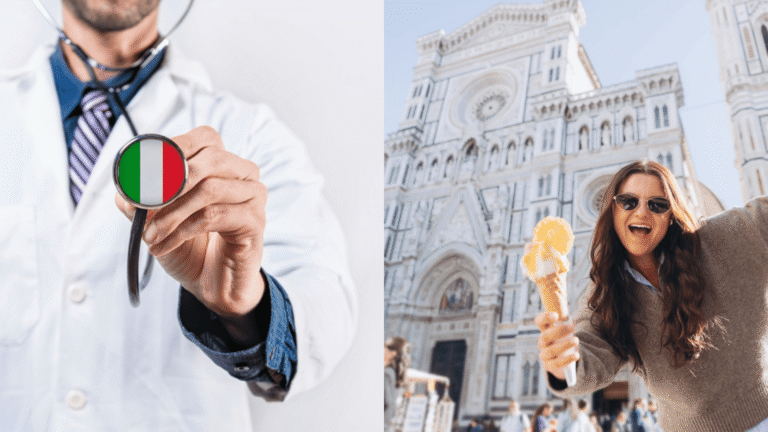 Italian doctor and tourist in Italy