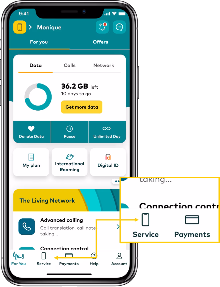 My Optus app for postpaid customers