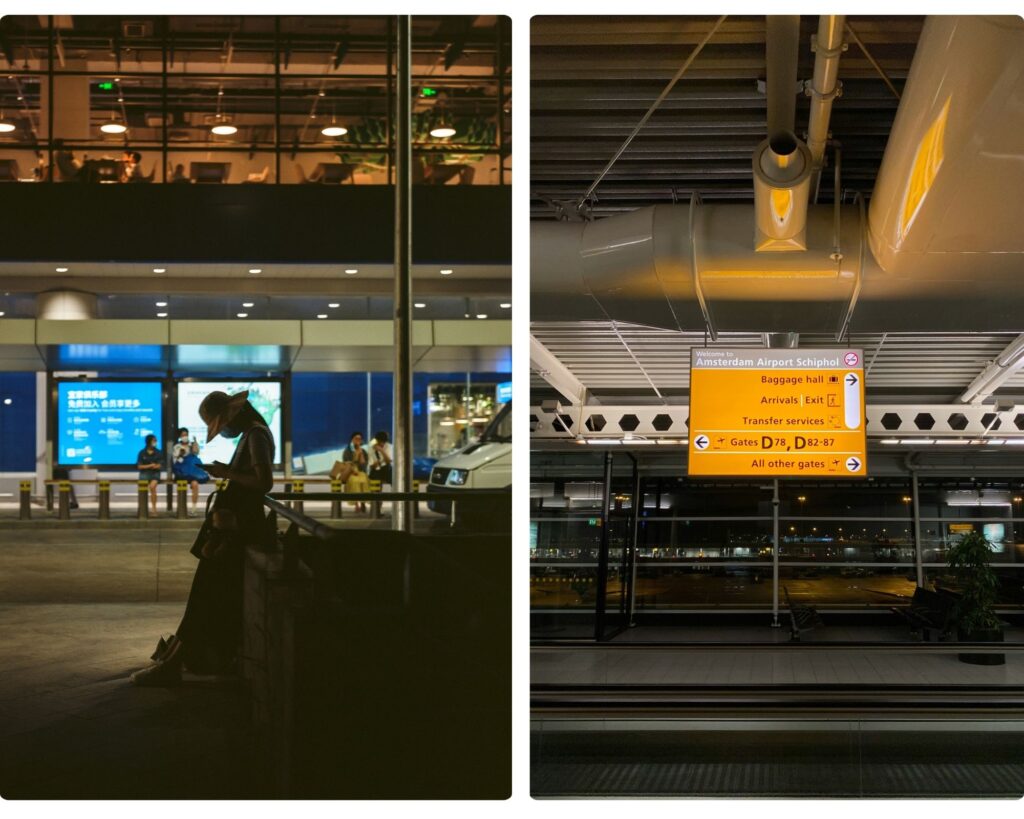 sleeping in airport