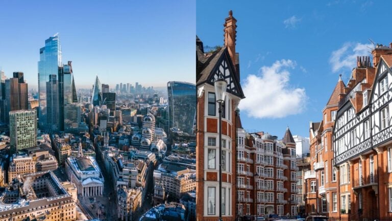 collage of 2 neighborhoods in London