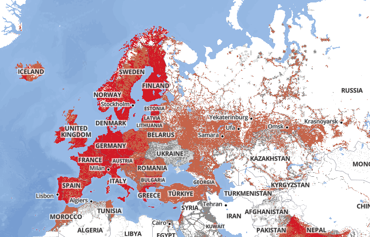 Verizon coverage map in Europe