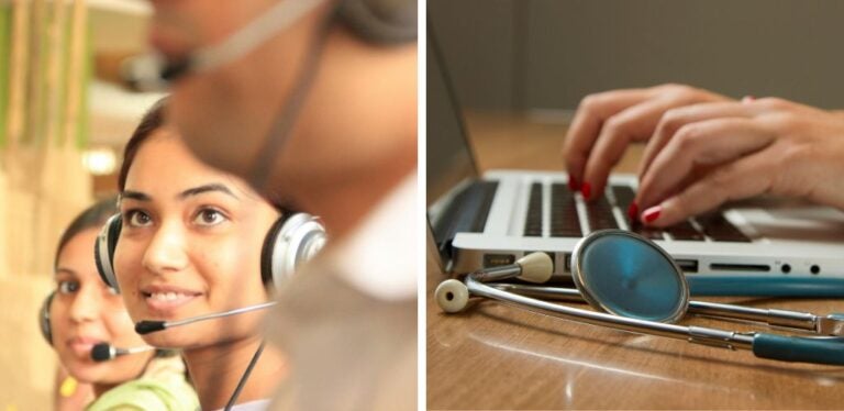 Adeslas insurance company call centre operator and doctor attending to patients by email