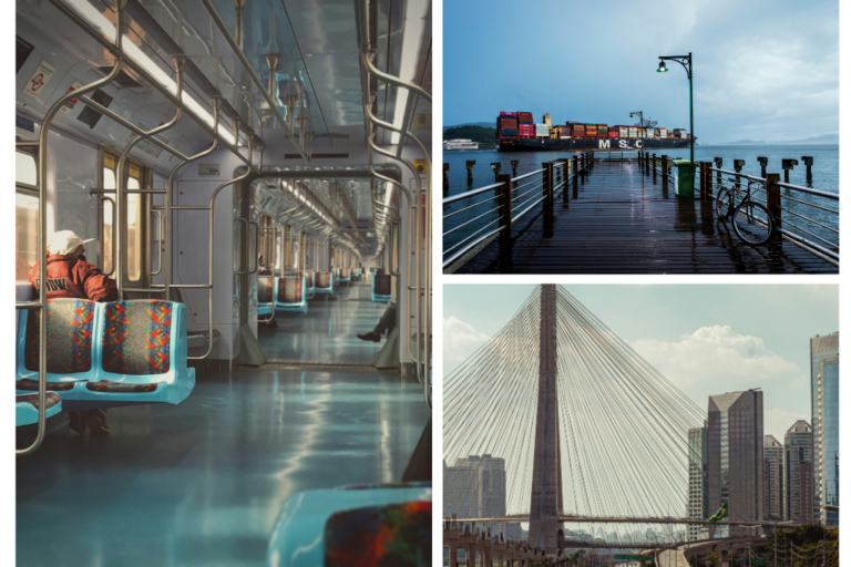 Images of the types of transport included in the cost of living in São Paulo.