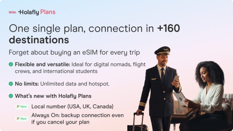Holafly Plans is one eSIM that covers +160 countries.