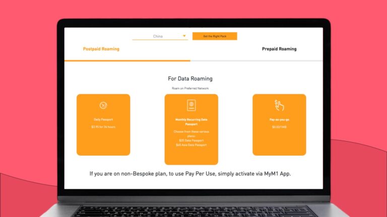 M1 postpaid roaming china