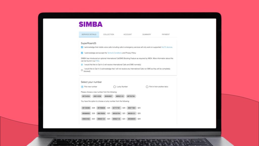 SIMBA official website for roaming plan Malaysia