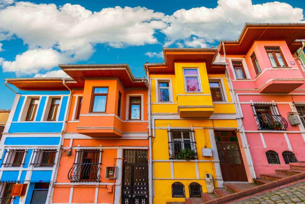 colorful buildings in balat