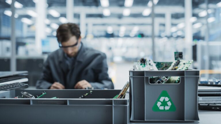 A man recycling e-waste