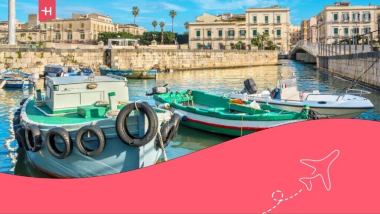 Landscape of the port of Sicily.