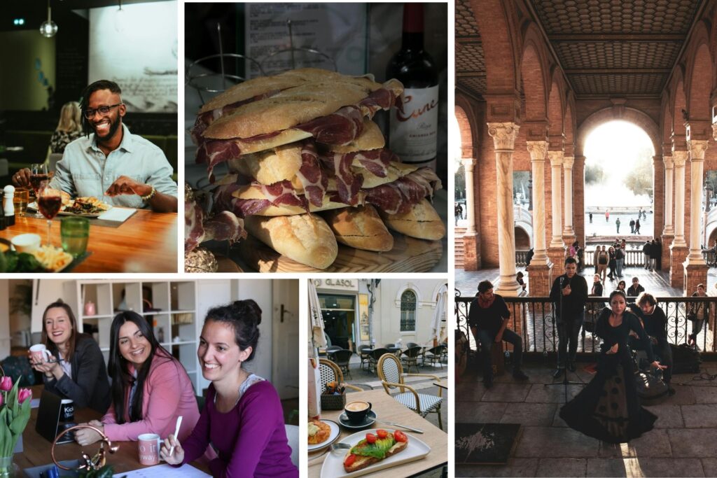 Digital nomads performing activities in Seville