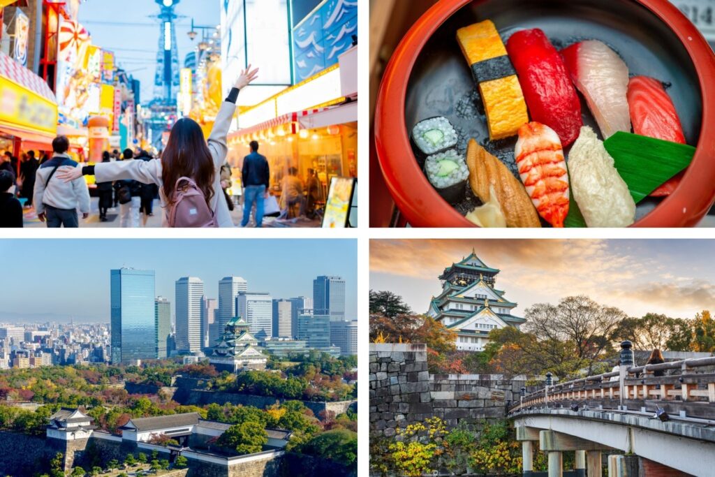 Buildings, Temples, and Sushi in Osaka City