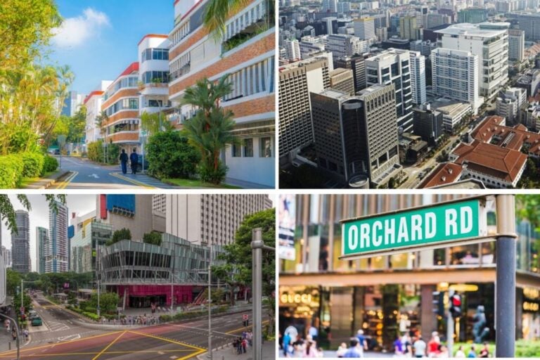 Best places to stay in Singapore: Orchard Road, Holland Village, and Tiong Bahru buildings.