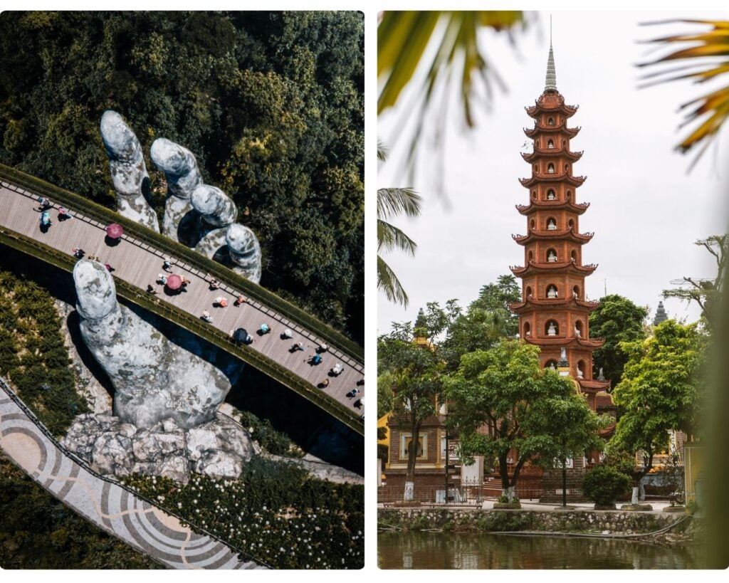 The bridge design, created by TA Landscape Architecture, seeks to evoke the image of 'the hands of God' holding a golden ribbon in the sky, connecting visitors with nature. @unsplash