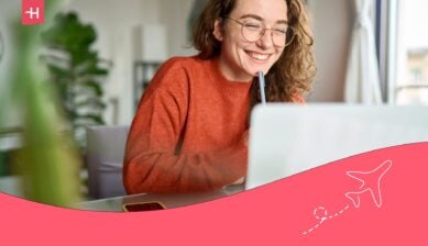 girl on her laptop using creative apps for students