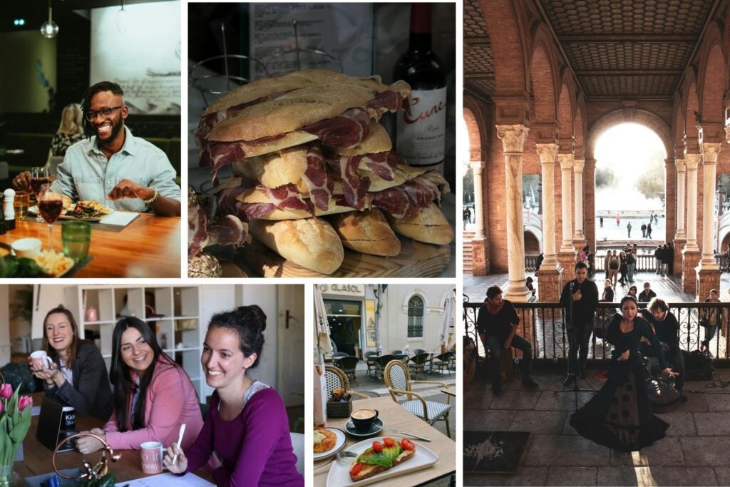 Digital nomads performing activities in Seville