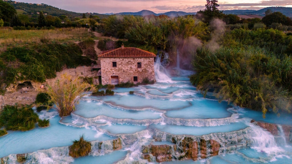 Italy winter weather hot springs