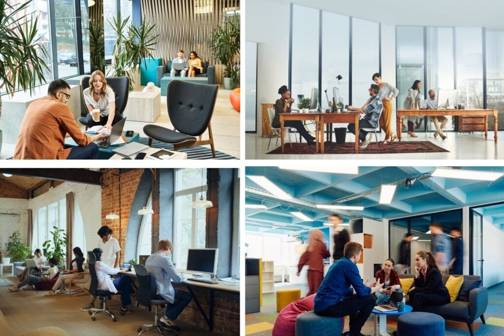 Professionals working in a coworking space