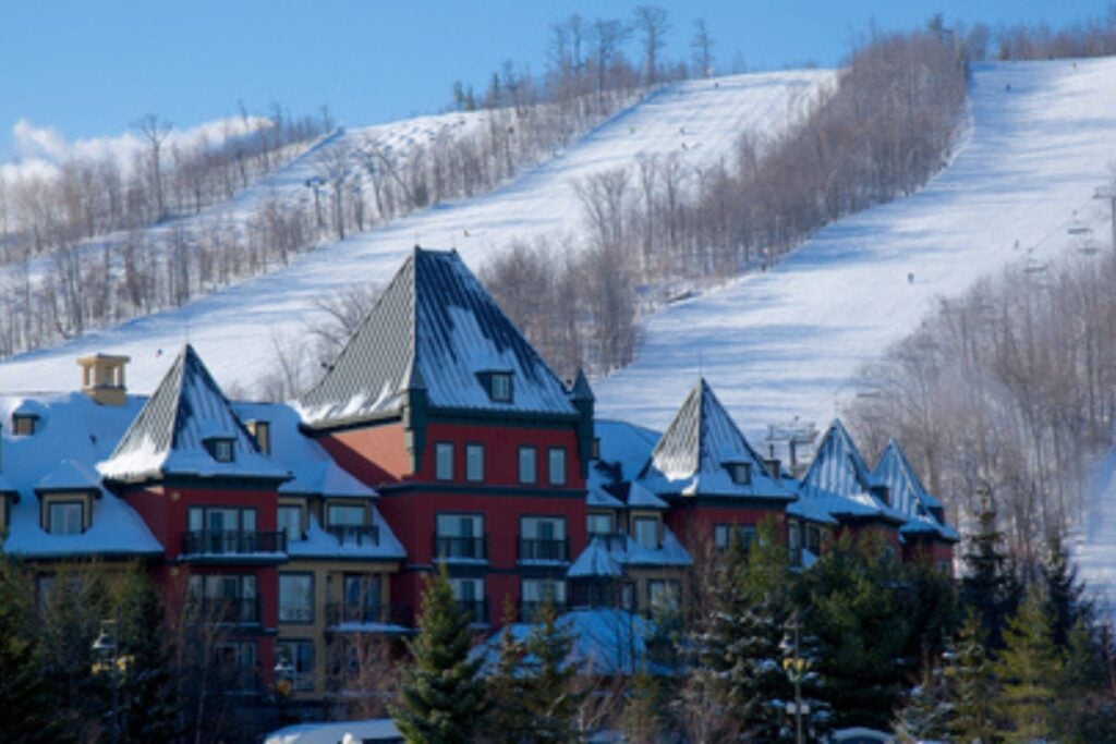Blue mountain resort winter view.