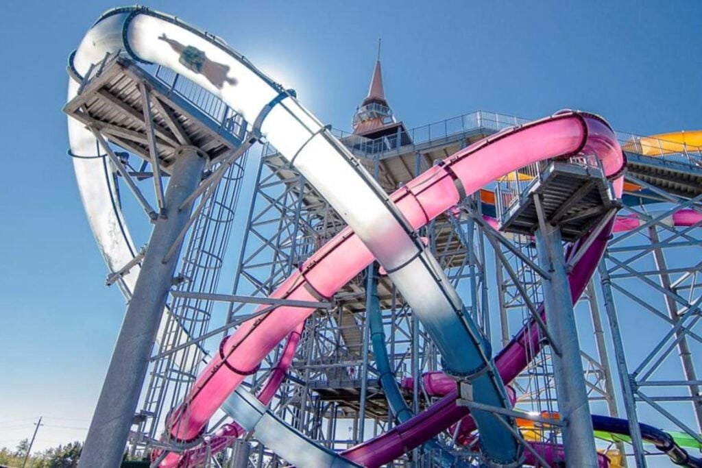 Waterslides in the park