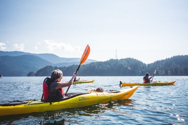 Kayaking on the waters of Deep Cove.