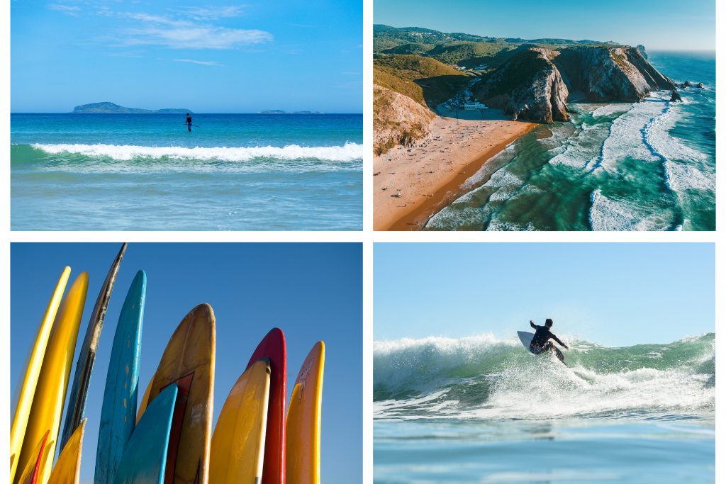 Images that represent the best surf spots in buzios.