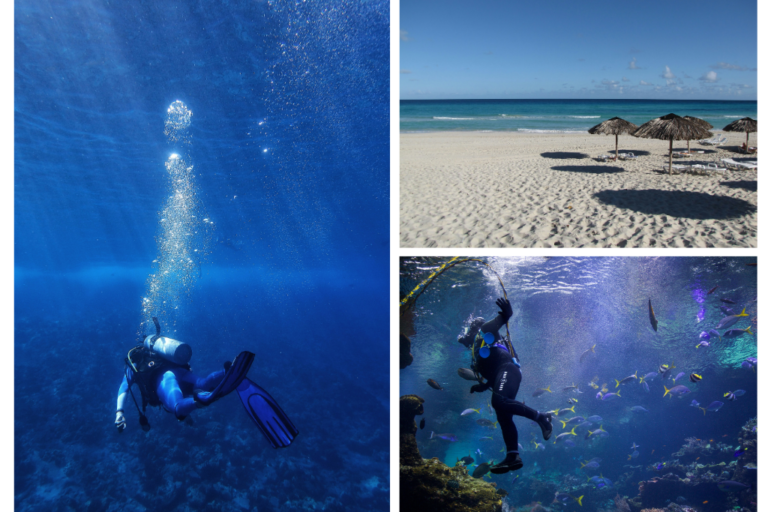 People diving in Cuba