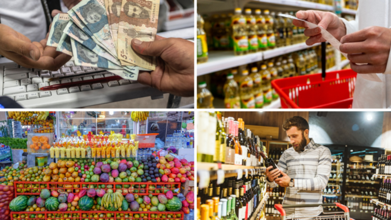Colombian supermarkets full of fruit, vegetables and other groceries.