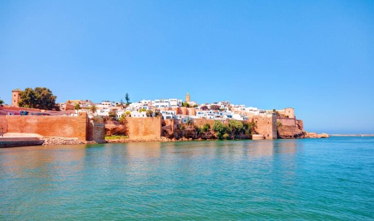 Coastal view of Rabat with buildings close to it