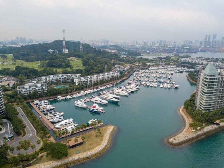 aerial view of Sentosa Cove Jetty 