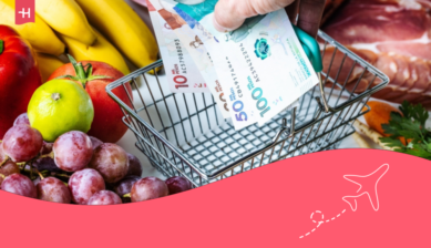 Colombian banknotes for shopping in supermarkets.