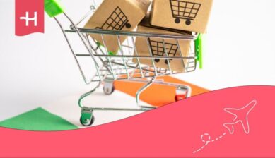 Shopping trolley with the Irish flag