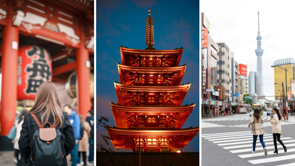 Tourist attractions in Tokyo.