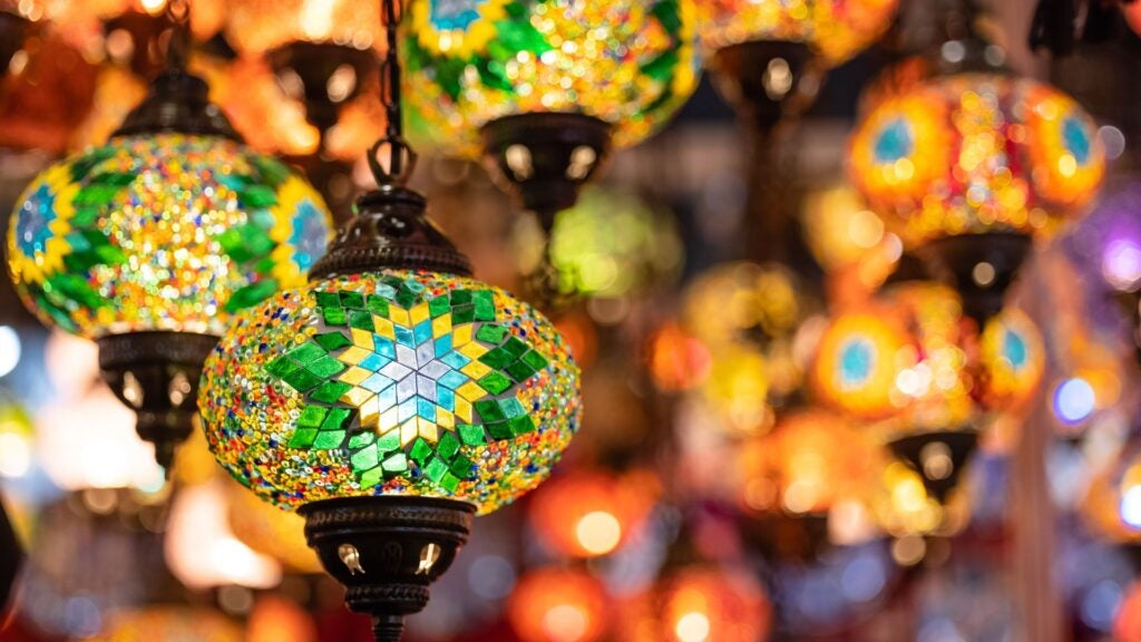 Famous mosaic lamps in Grand Bazaar